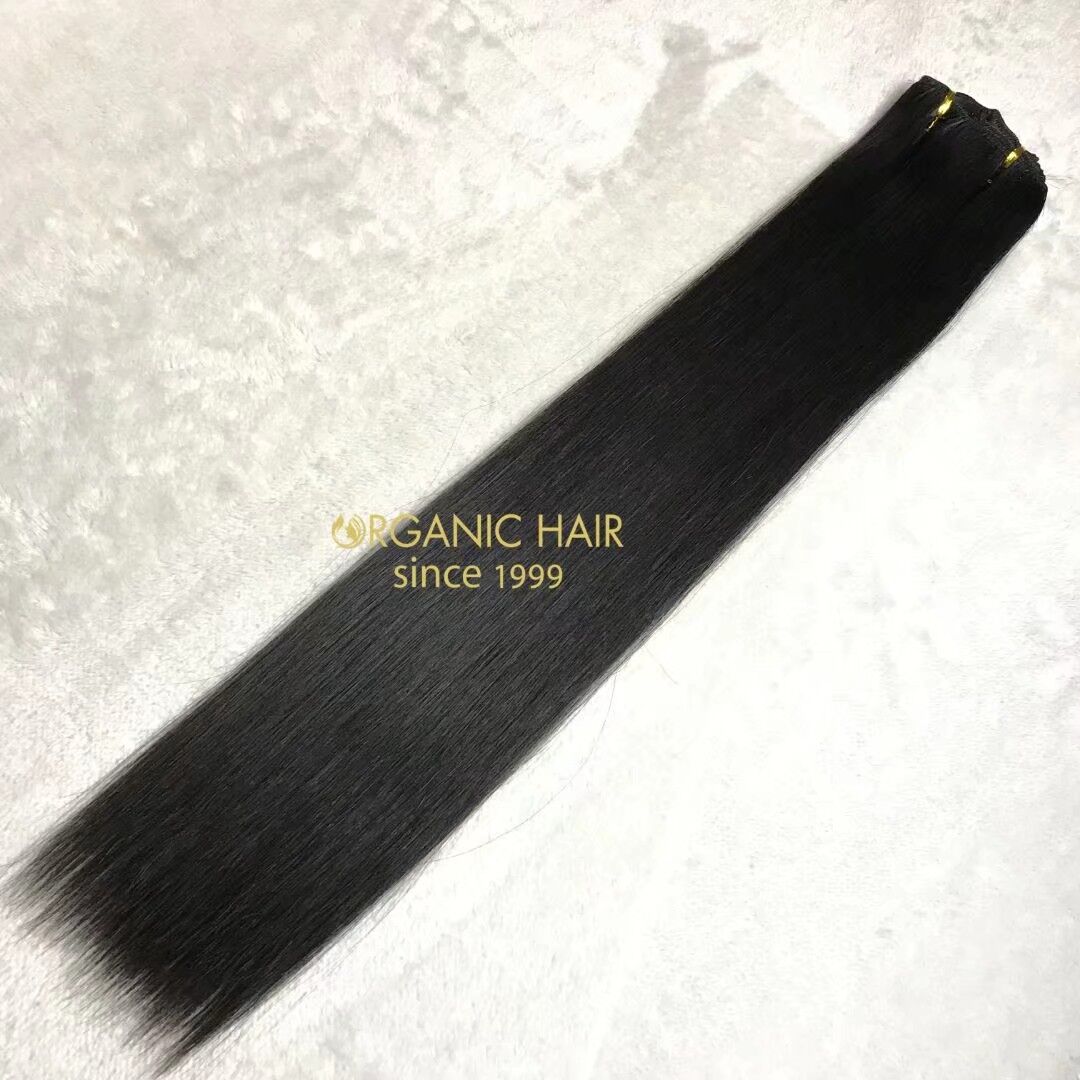 Black tape in and clip in hair extensions for high end market A162